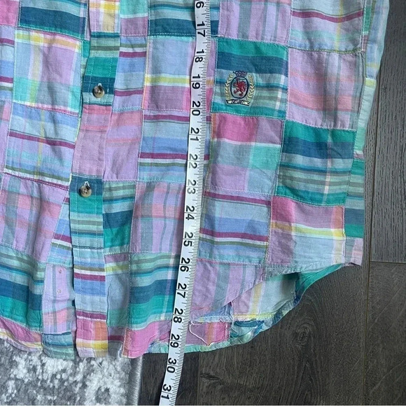 Vintage Tommy Hilfiger Pastel Geometric Short Sleeve Button Down Size Small - Picture 5 of 12